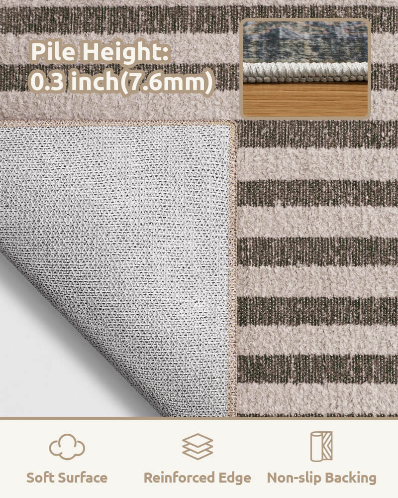 Washable modern rug offering reliable grip and easy care