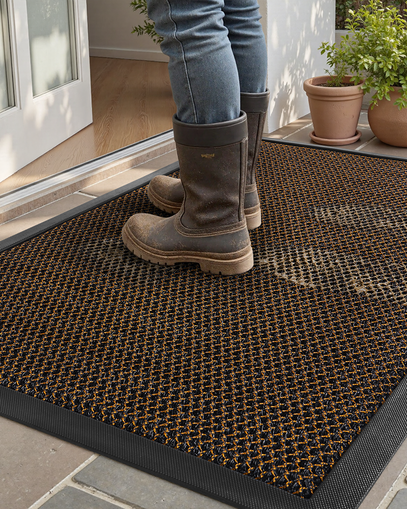 Entryway mat built for high traffic family entrances