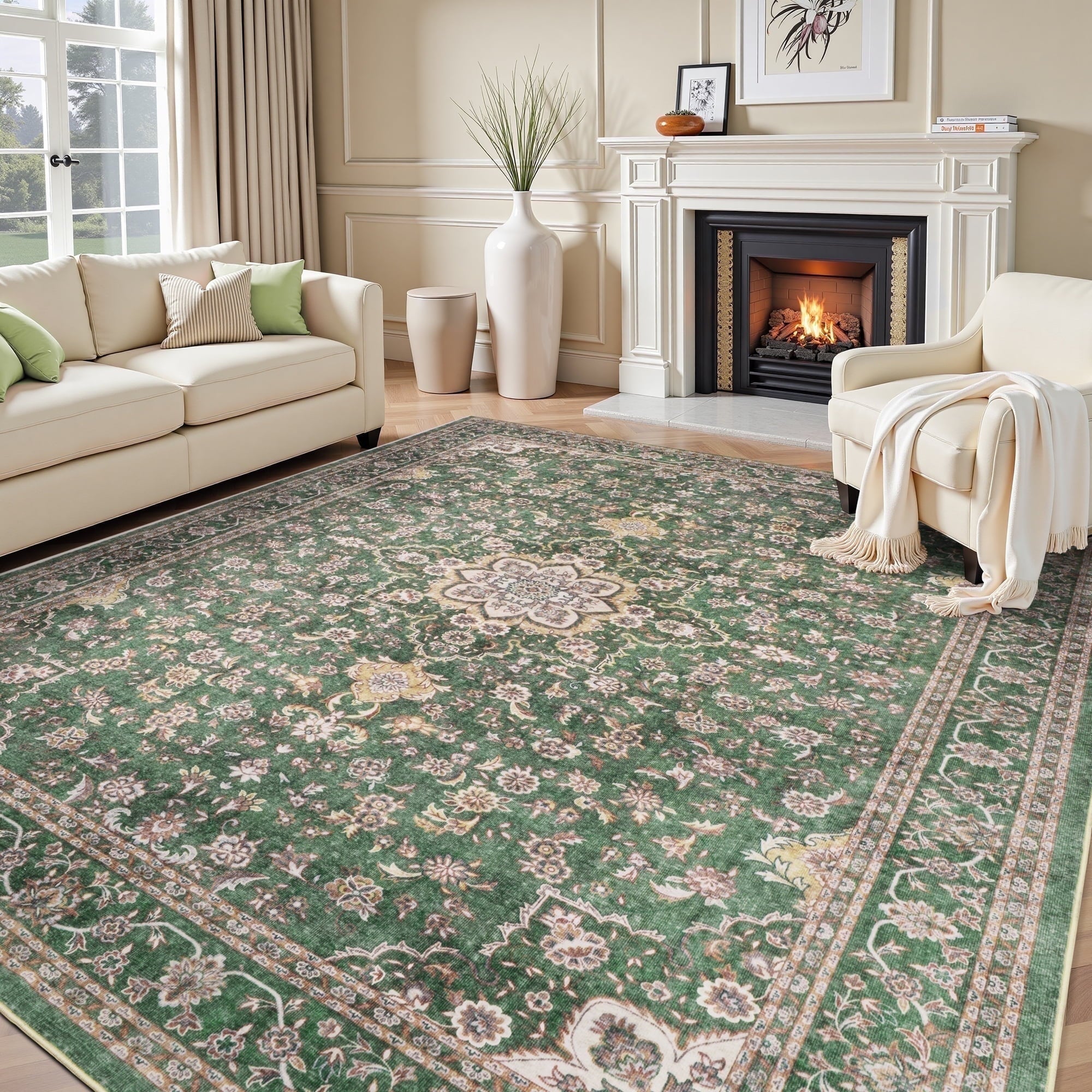 Area Rugs for Living Room Washable Traditional