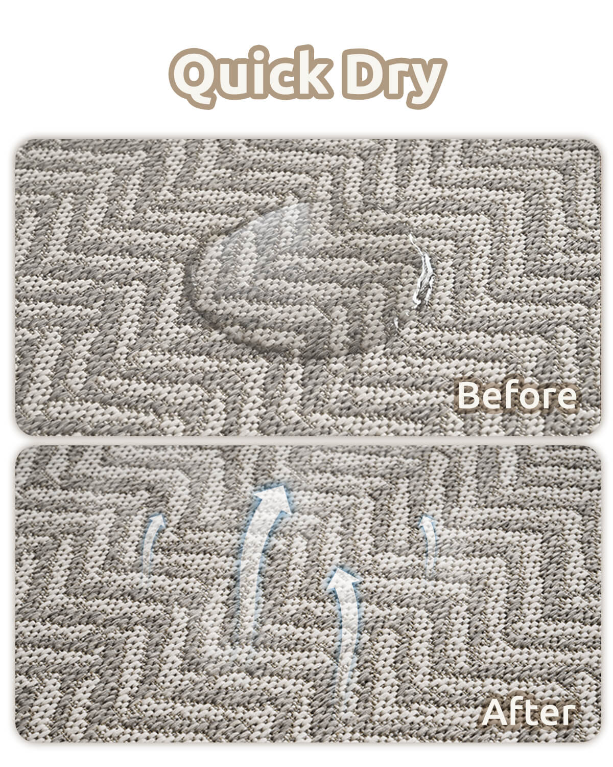 Indoor outdoor rug with relaxed natural look for modern home and outdoor living