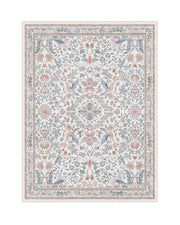 Floral area rug combining softness and durability for cozy family spaces