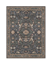 Floral area rug with non slip backing safe for kids and pets