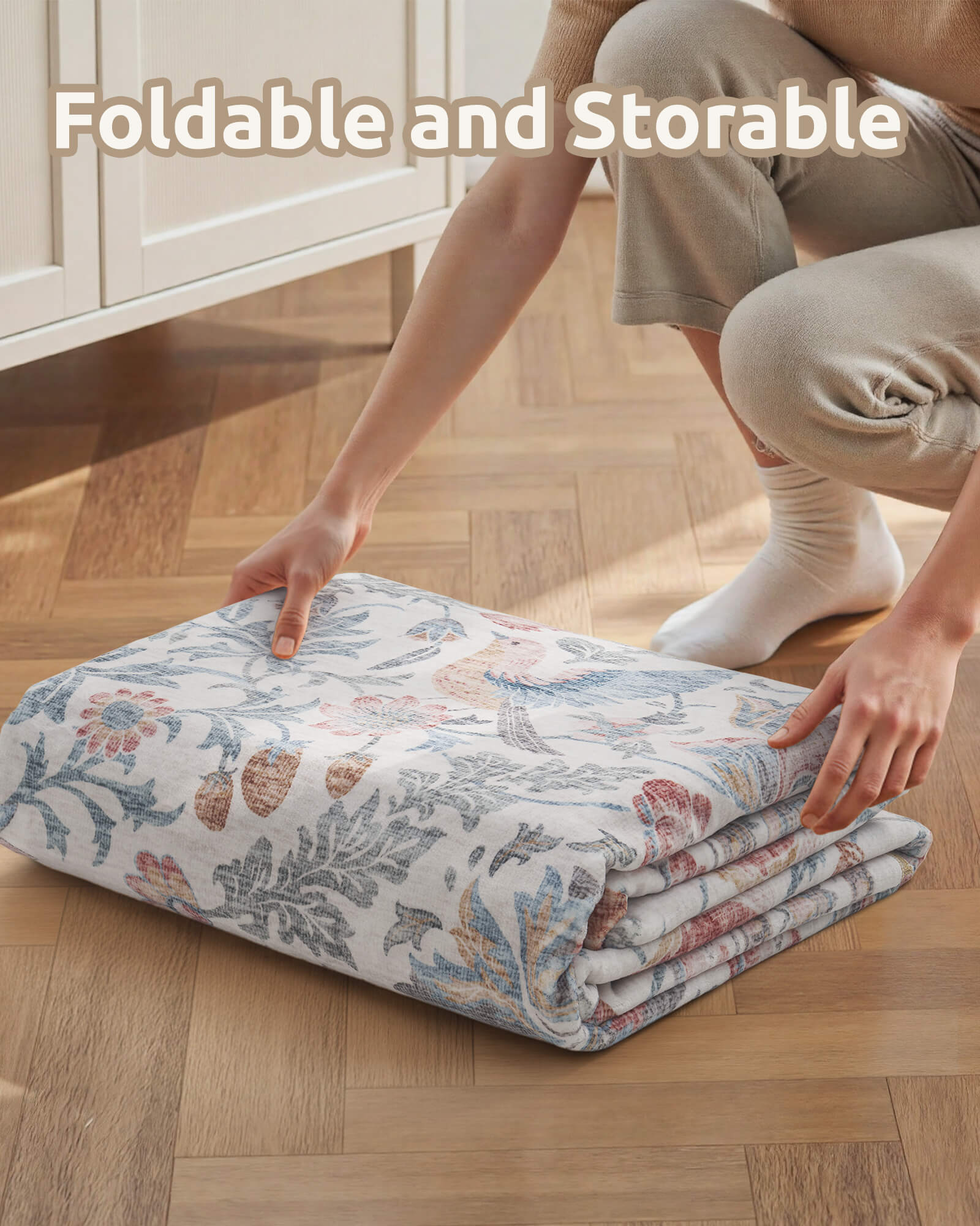 Floral rug designed with machine washable convenience for busy households