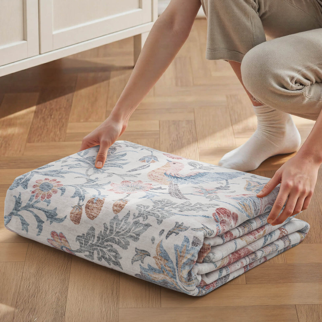Floral area rug with non slip backing and soft comfort for safe home living