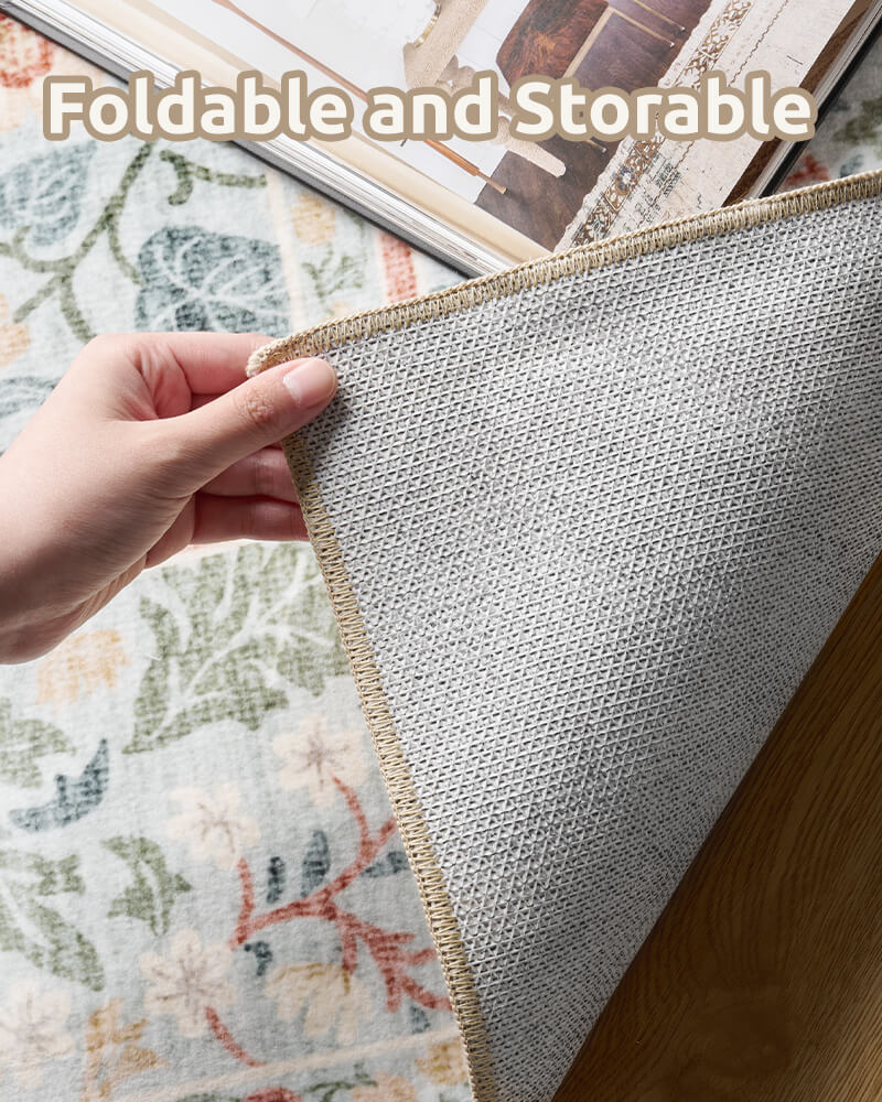 Vintage Traditional Floral Rug | Washable & Family Safe | MontVoo