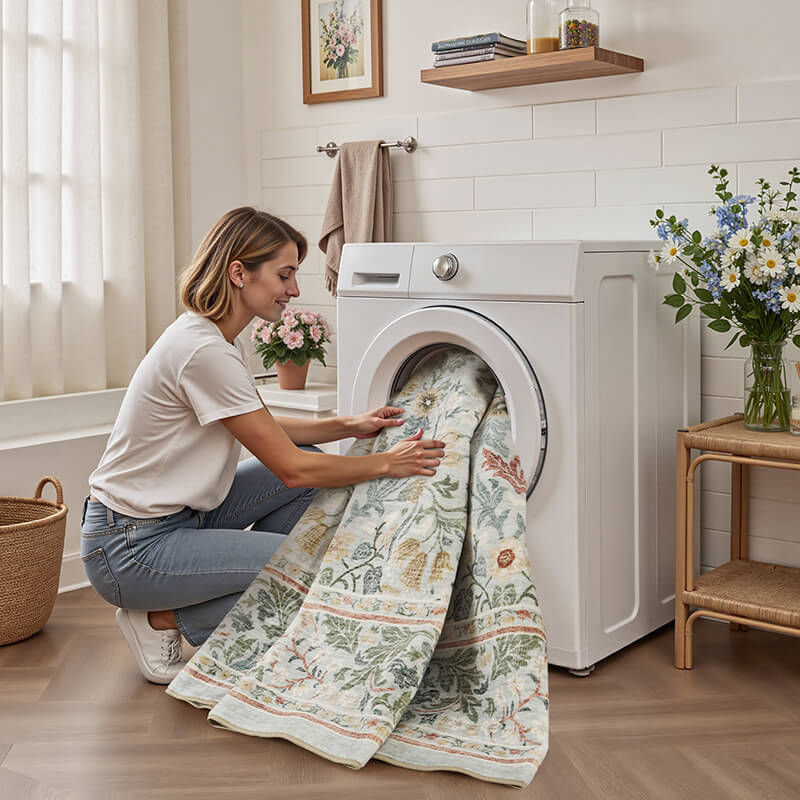 Easy-maintenance vintage rug offering lasting comfort