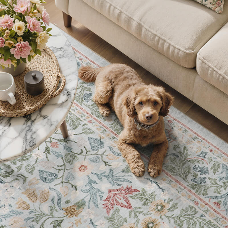 Family-friendly vintage area rug created for everyday comfort