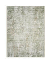 A green modernwashable area rug features a softly distressed texture and low-pile design, perfect for adding calm color and easy-care style to living rooms, bedrooms, or dining spaces.