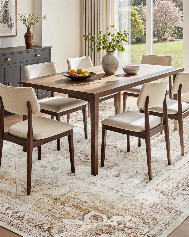 Washable vintage rug crafted to handle everyday messes