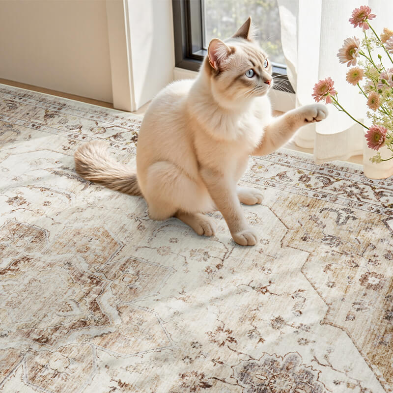 Easy-maintenance vintage area rug created for busy households