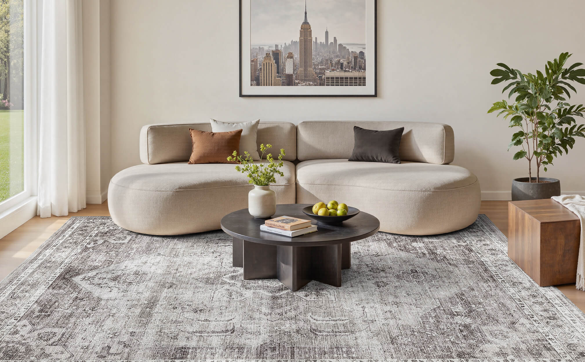 Vintage style rug designed for lived-in interiors