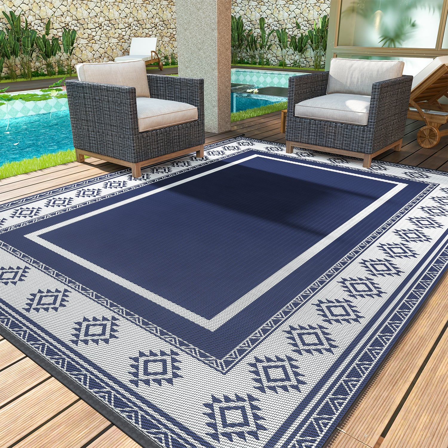 SIXHOME Outdoor Rug Outdoor Porch Camping Mats