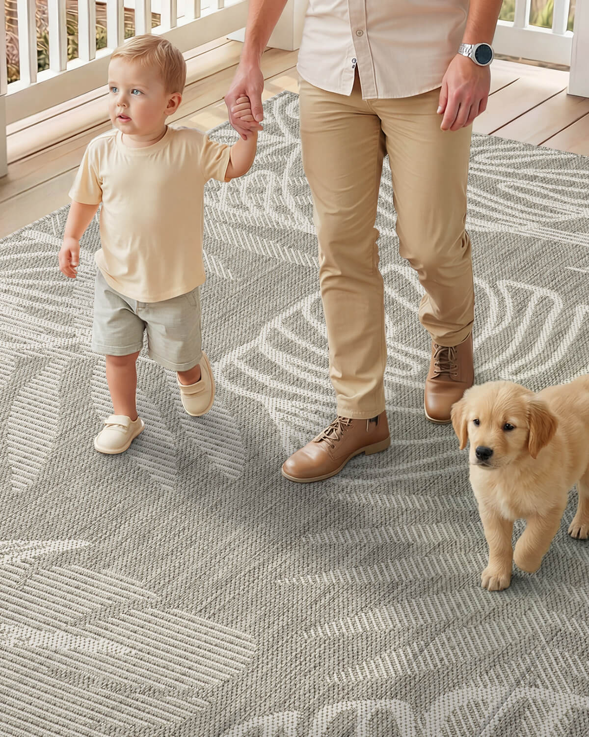 This indoor outdoor rug is made for summer outdoor living with fade resistant protection and a quick dry surface that keeps care simple.