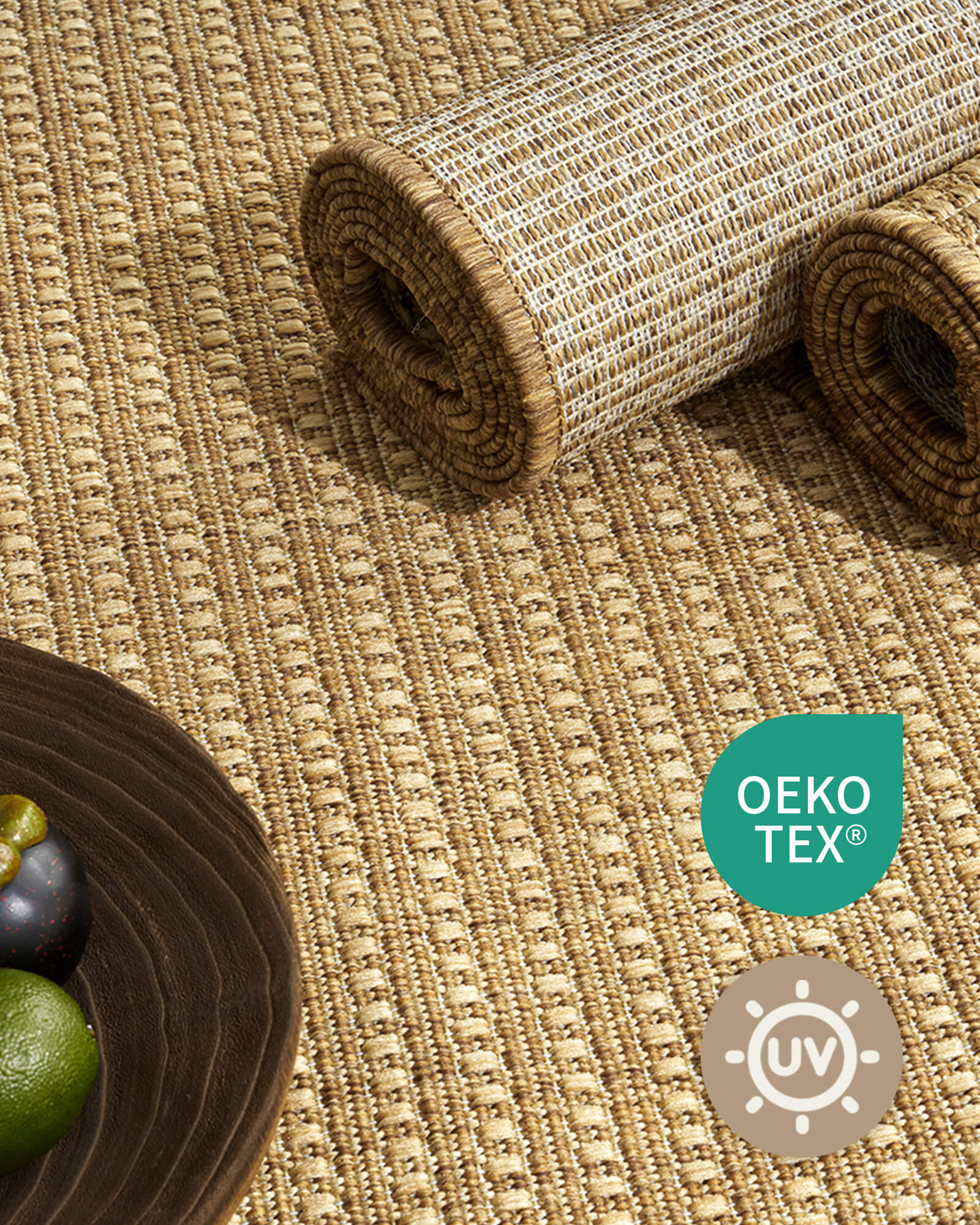 Placed under a patio seating area, this indoor outdoor rug offers a shed free surface and quick dry function that fits daily outdoor living.