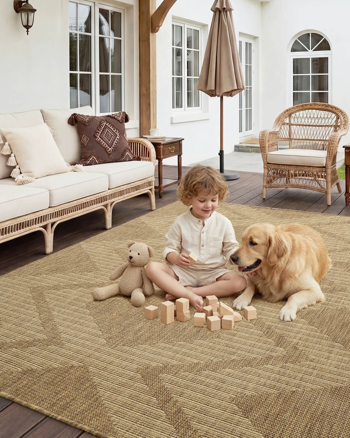 Washable indoor outdoor rug built for high traffic indoor and outdoor areas