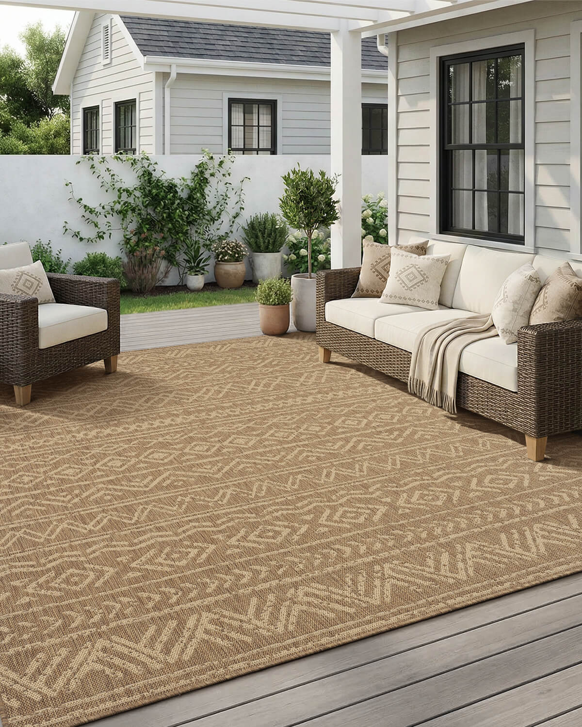 Quick dry durable indoor outdoor rug designed for modern outdoor spaces and practical indoor use