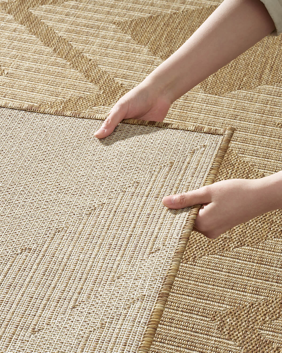 Indoor outdoor rug with quick dry and low maintenance design for busy households