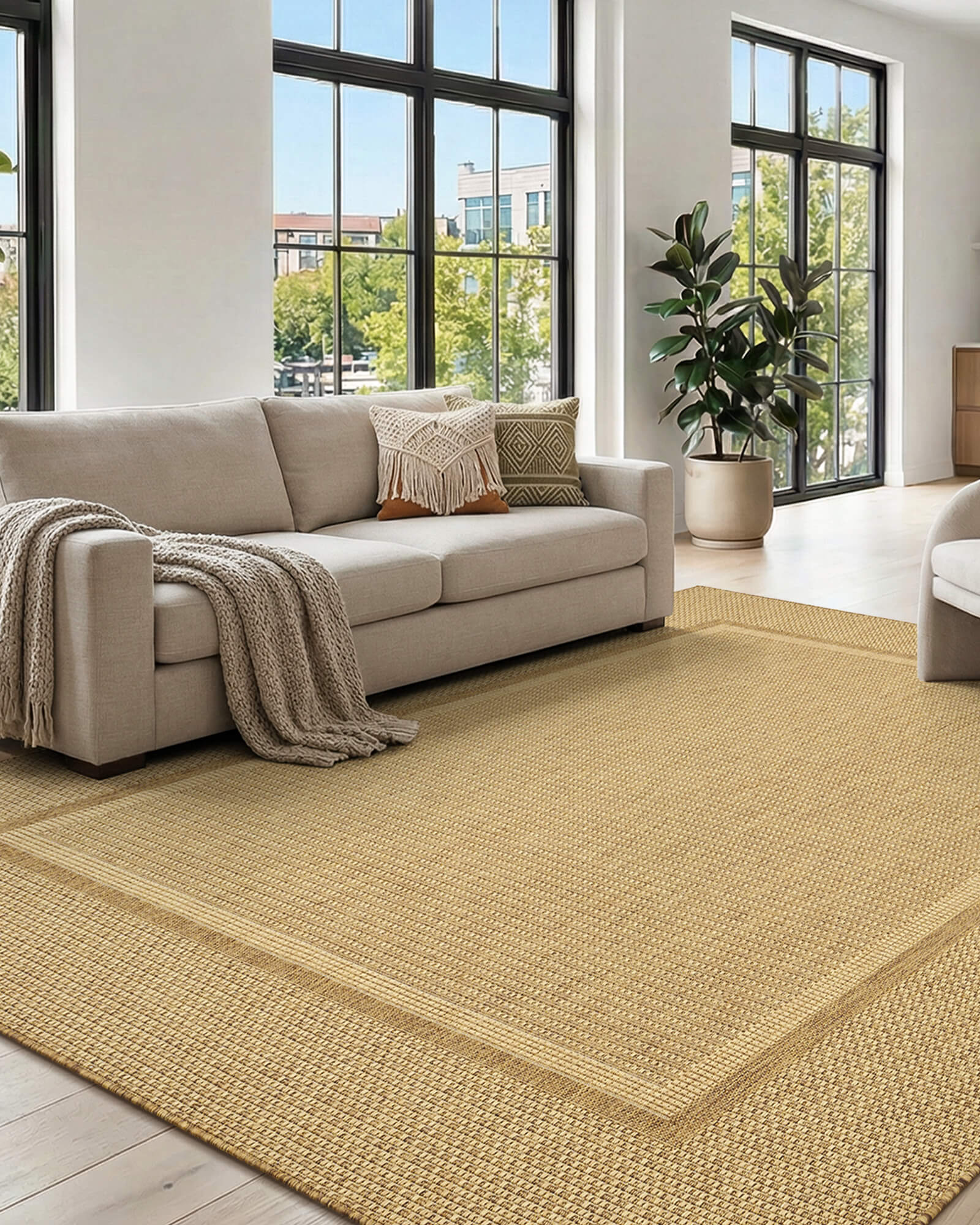 This indoor outdoor rug is a practical foundation for an outdoor dining space with weather resistant materials and simple everyday upkeep.