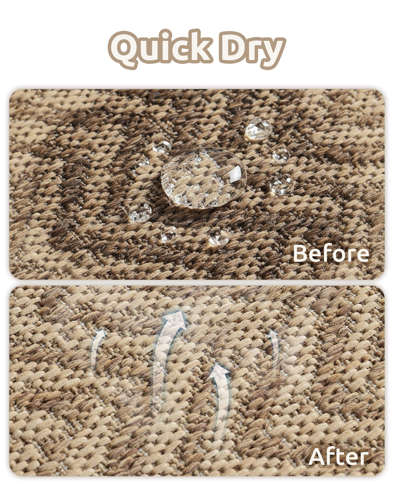 Indoor outdoor rug designed for all weather use with durable construction for patios and indoor spaces