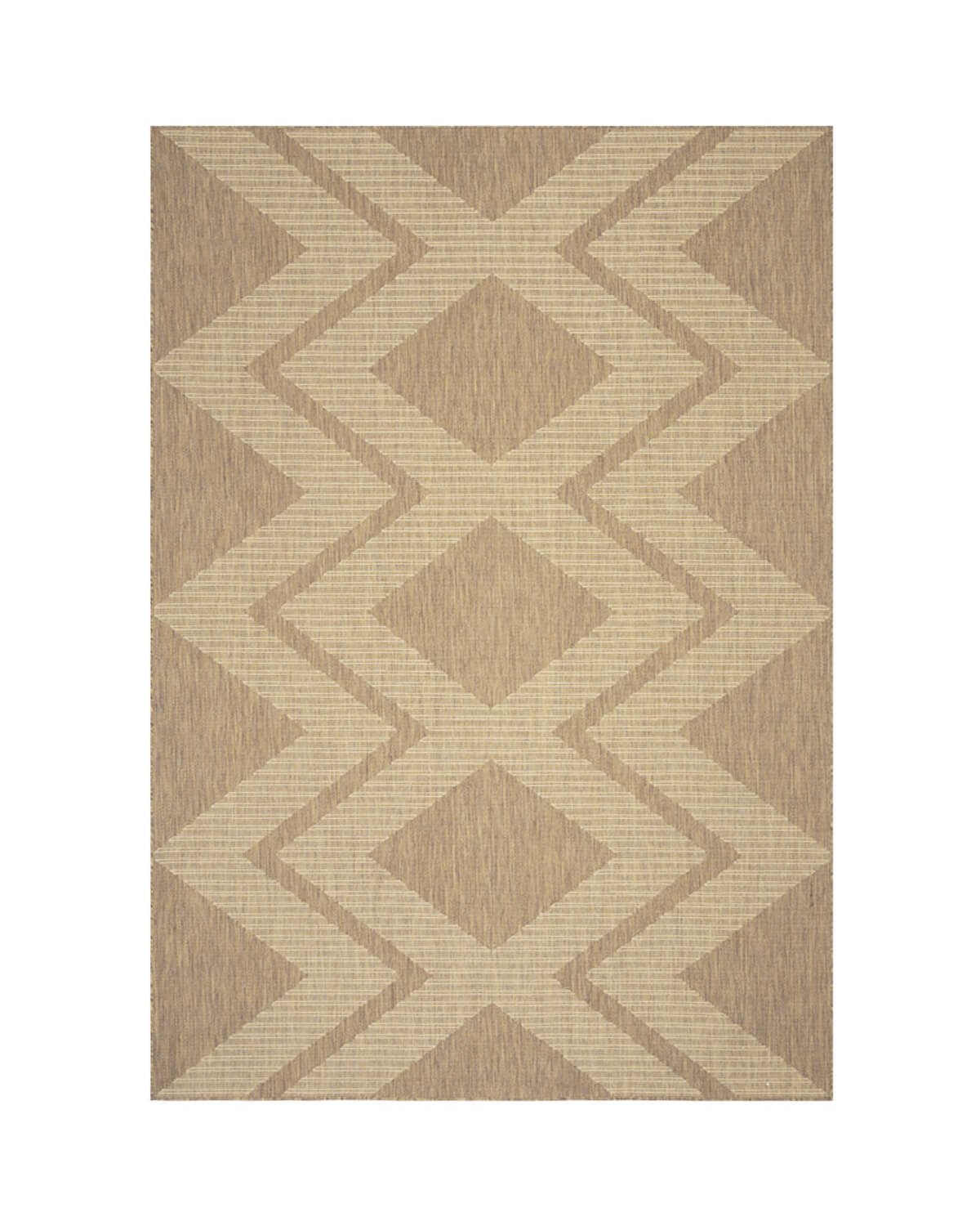 Indoor outdoor rug designed for home use with washable quick dry surface and durable construction