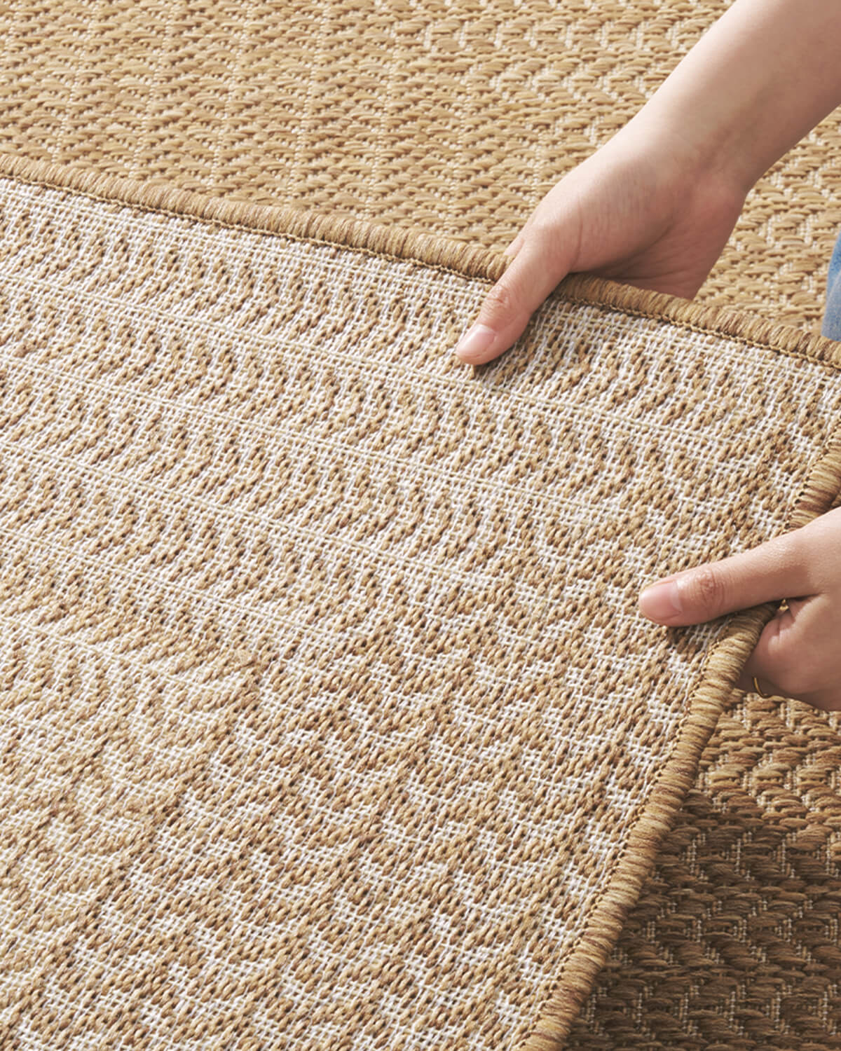 Indoor outdoor rug perfect for relaxed deck living and cozy home interiors