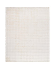 An ivory Cloud Soft shag area rug features a plush long-pile surface, subtle checkered texture, and cloud-like softness, bringing luxurious comfort and a warm, inviting feel to cozy living rooms, bedrooms, and relaxing home spaces.