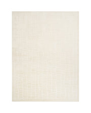 An ivory luxury Wilton jacquard area rug features an abstract crackle grid texture, sculptural tonal depth, and refined woven dimension for premium living rooms, elegant bedrooms, and designer-inspired home decor.