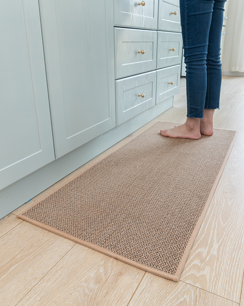 Anti fatigue washable kitchen runner rug for long cooking hours.