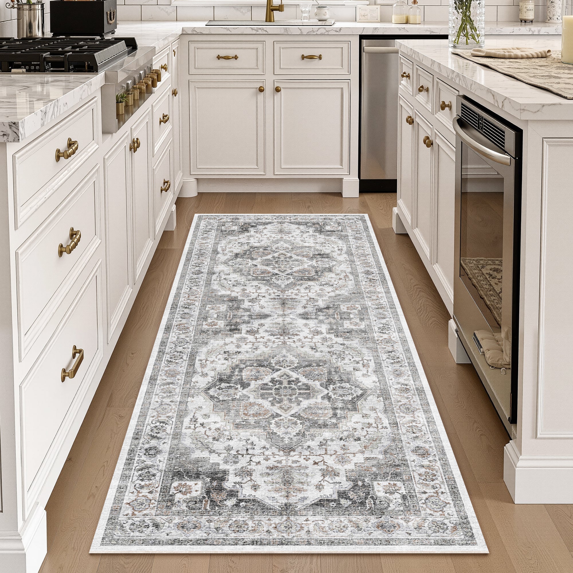 Area Rug Washable Carpet Soft Distressed