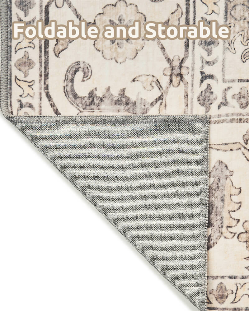 Classic vintage area rug balancing heritage style and easy upkeep