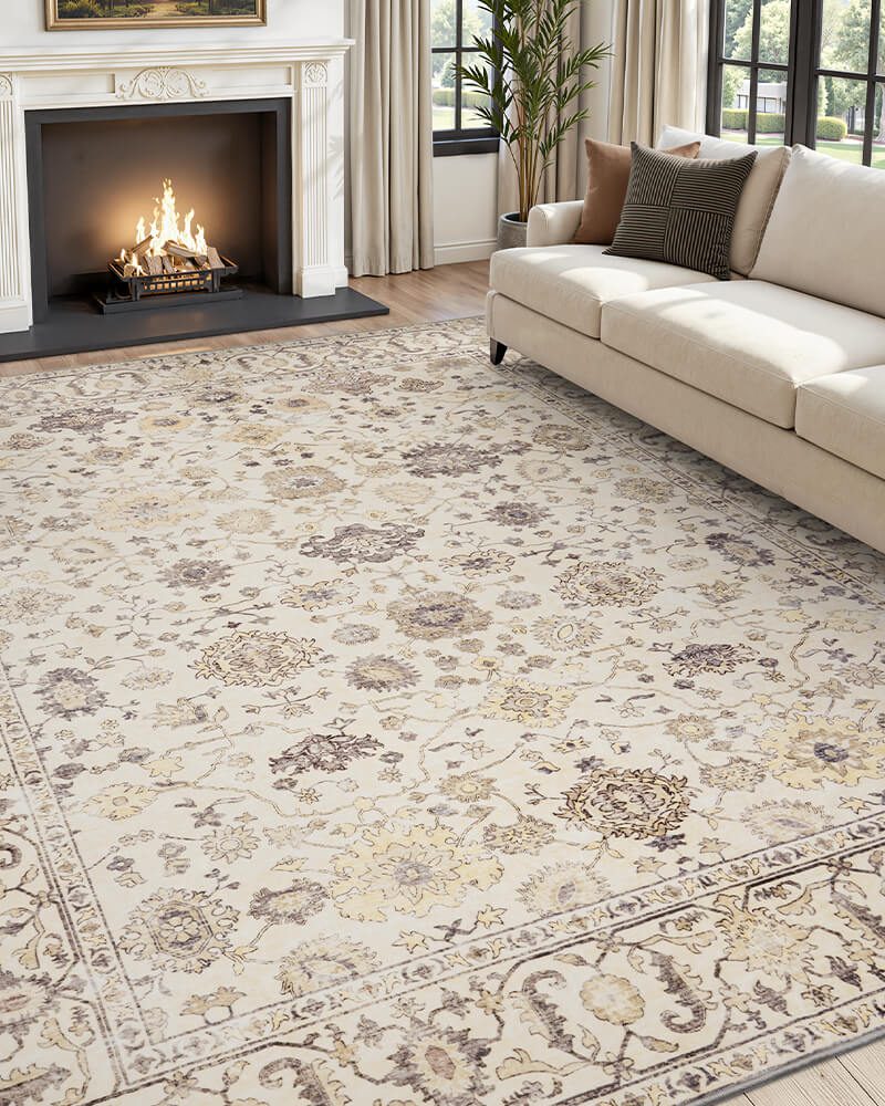 Easy-care vintage area rug made for busy family households