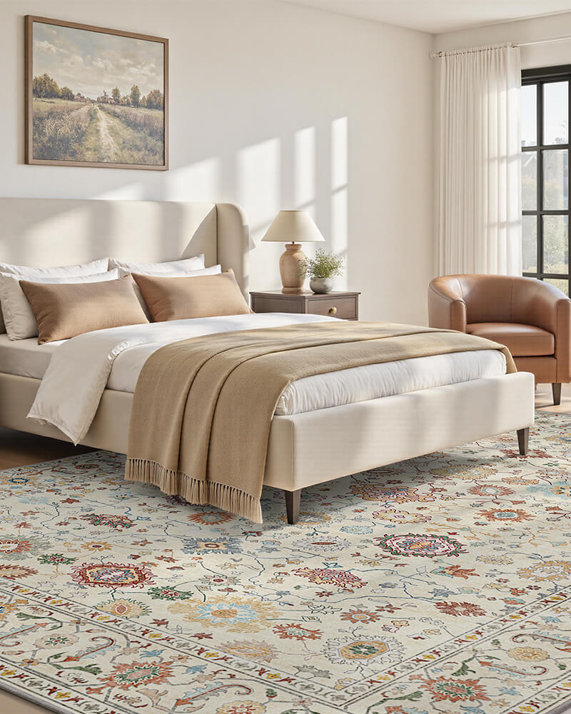 Washable vintage rug created for practical everyday living