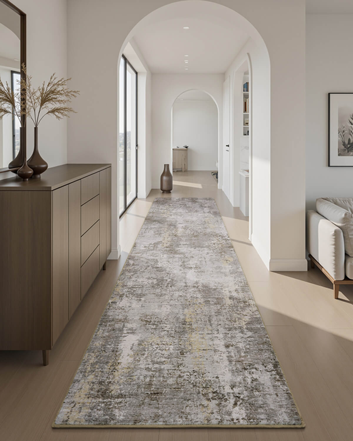 Modern fusion abstract line area rug blending artful design with everyday comfort