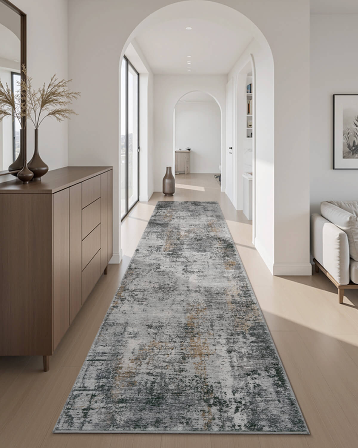 Abstract linear modern rug ideal for creative and artistic home spaces