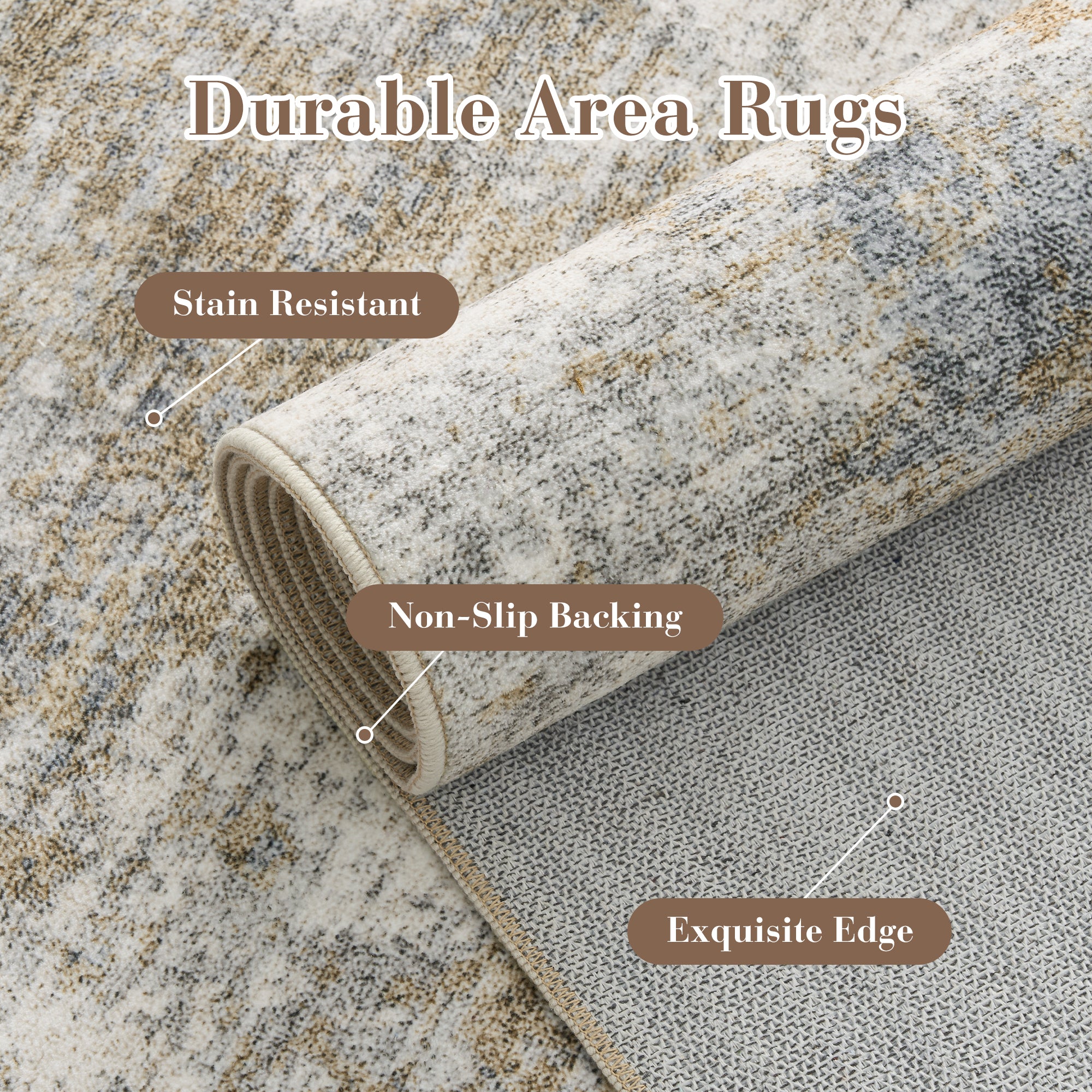 Modern Abstract Washable Non-Slip Area Rug