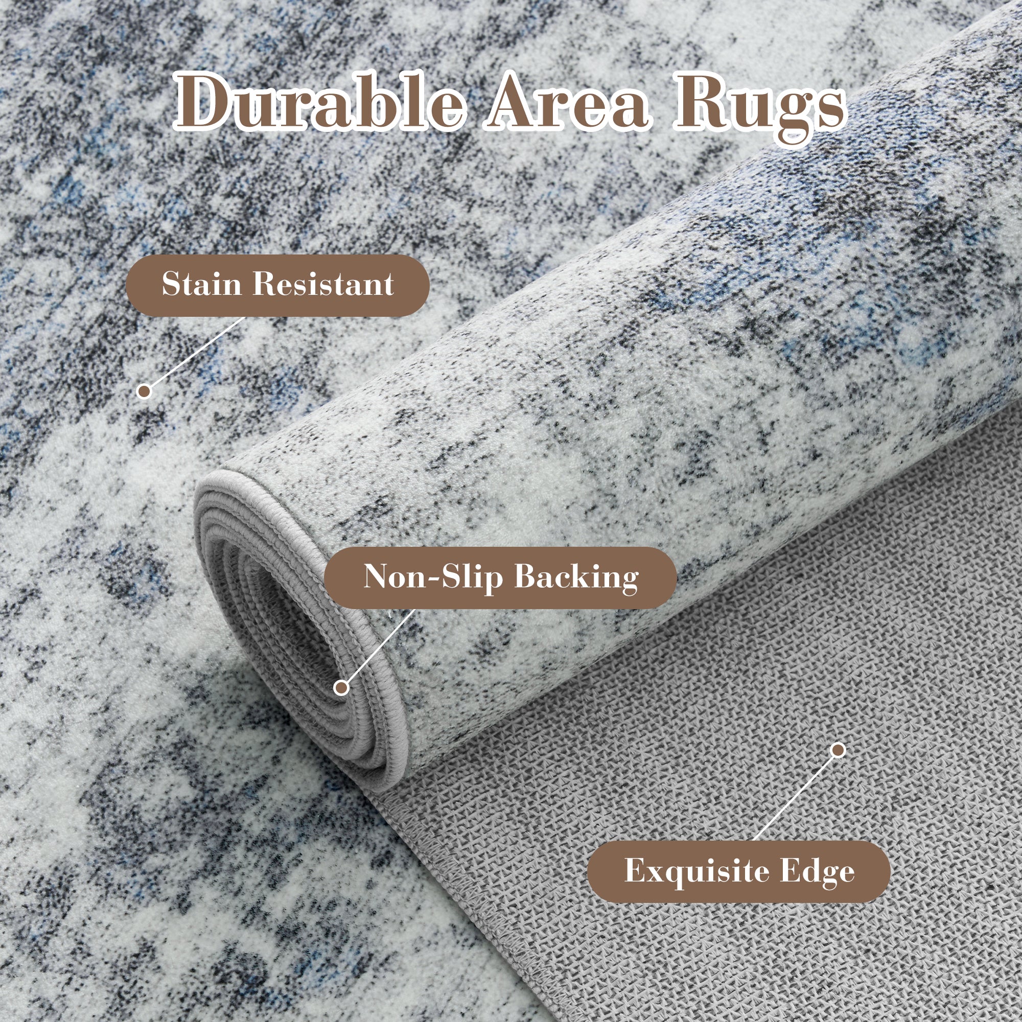 Modern Abstract Washable Non-Slip Area Rug