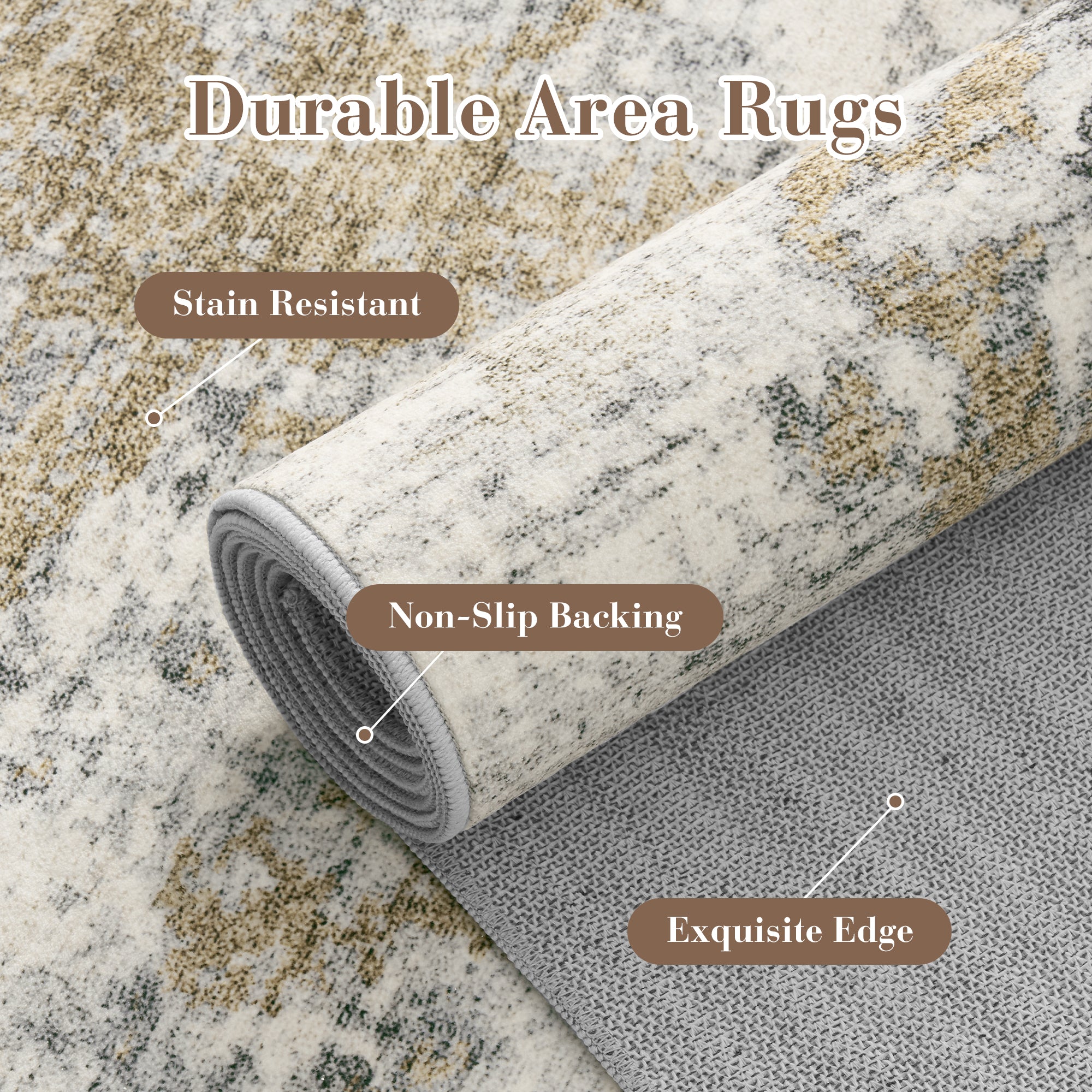 Modern Abstract Washable Non-Slip Area Rug