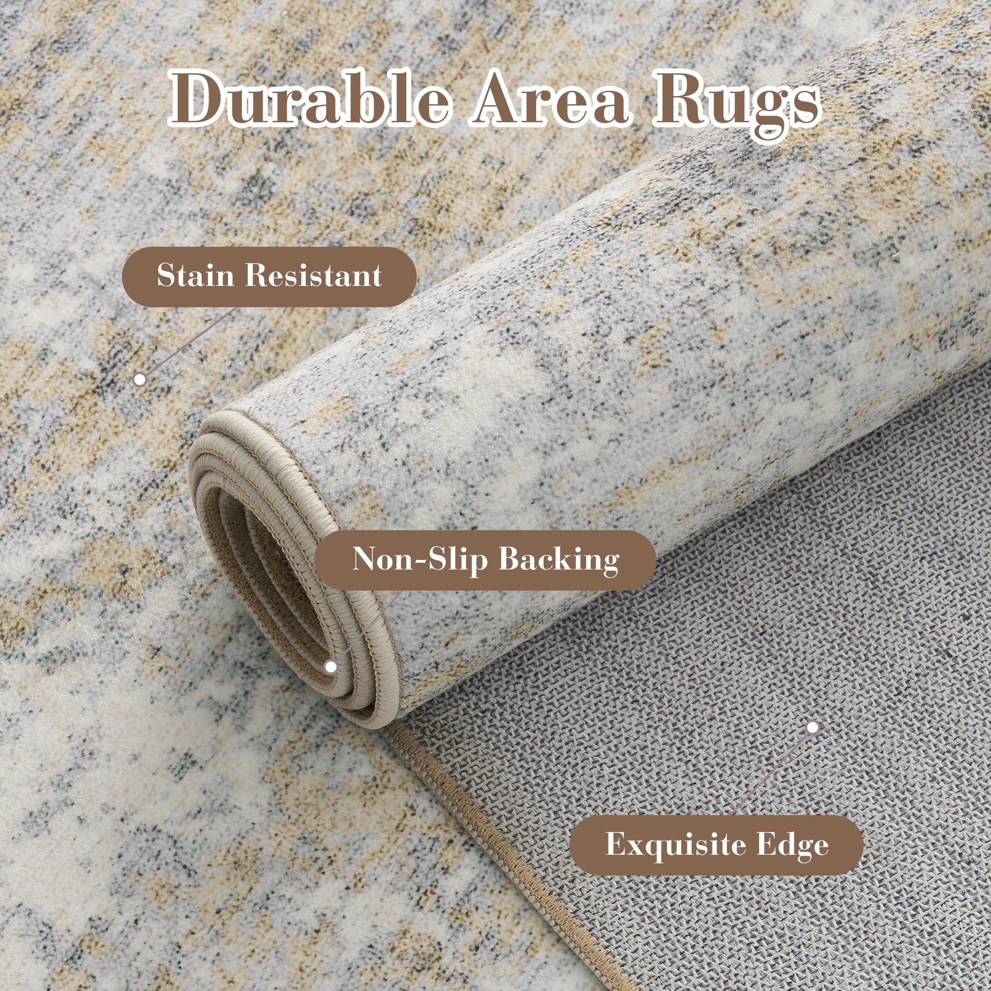 Modern Abstract Washable Non-Slip Area Rug