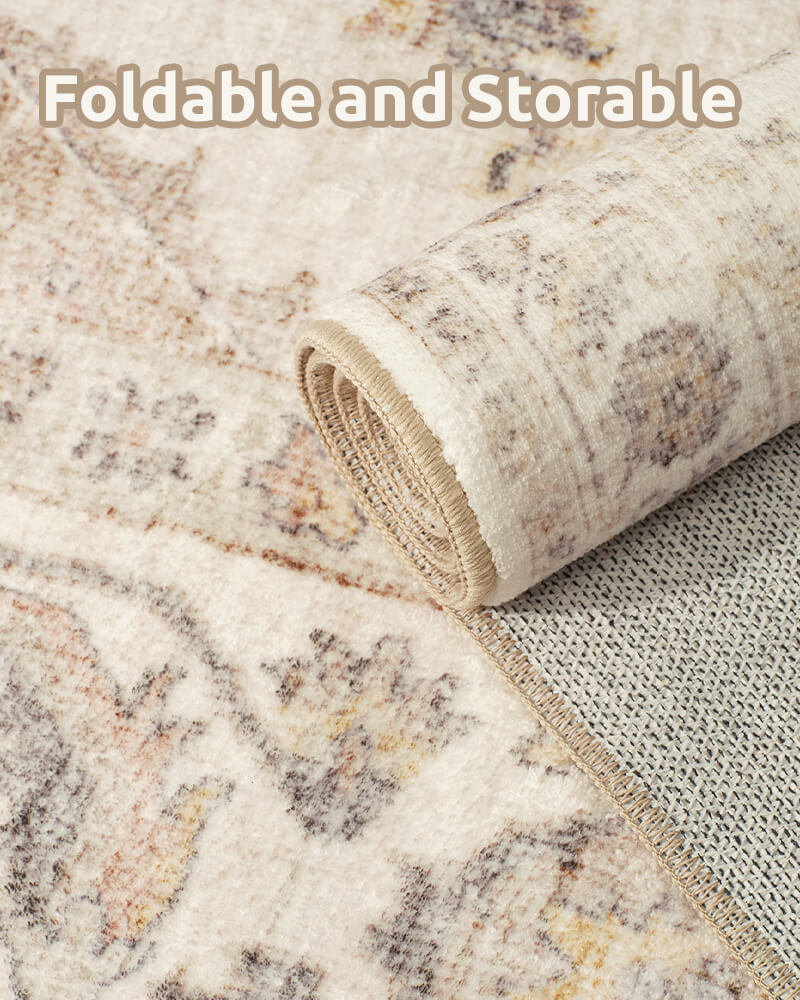 Bohemian style rug designed for lived-in home spaces