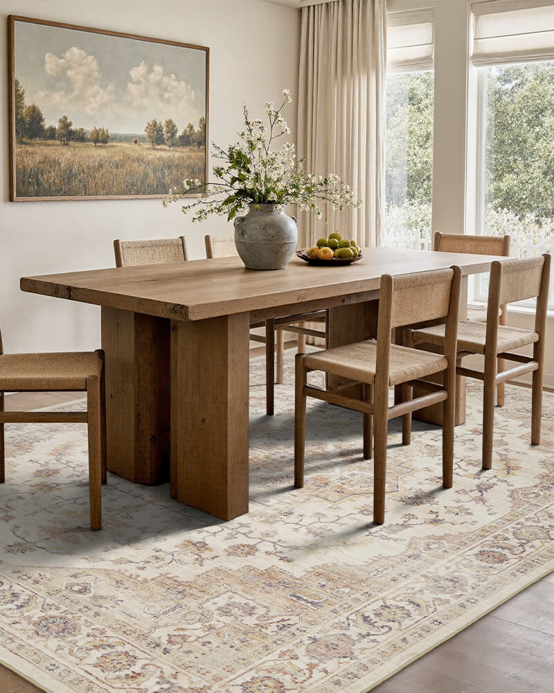 Soft-touch boho area rug with a warm, inviting feel