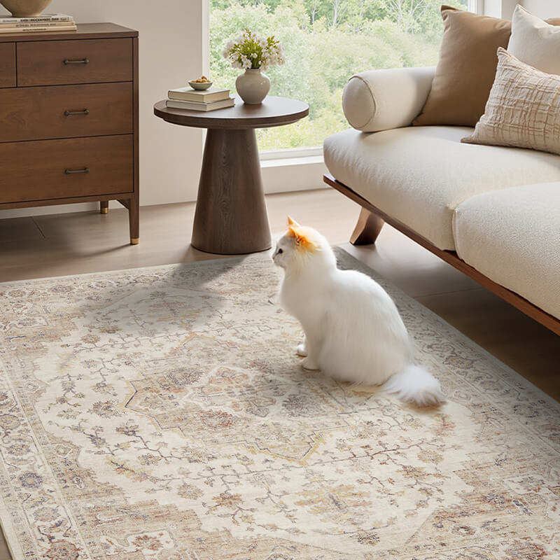 Soft boho area rug made for comfortable daily use