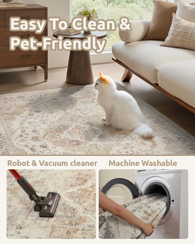 Easy-care boho rug made for busy family homes