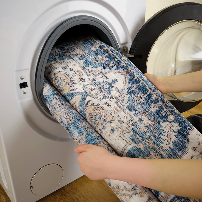 Washable bohemian rug created for stress-free cleaning