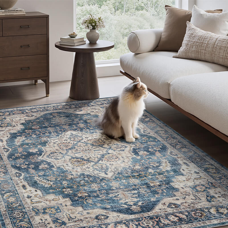Boho style rug created for a soft, lived-in feel