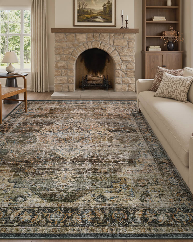 Washable boho rug designed for low-maintenance living