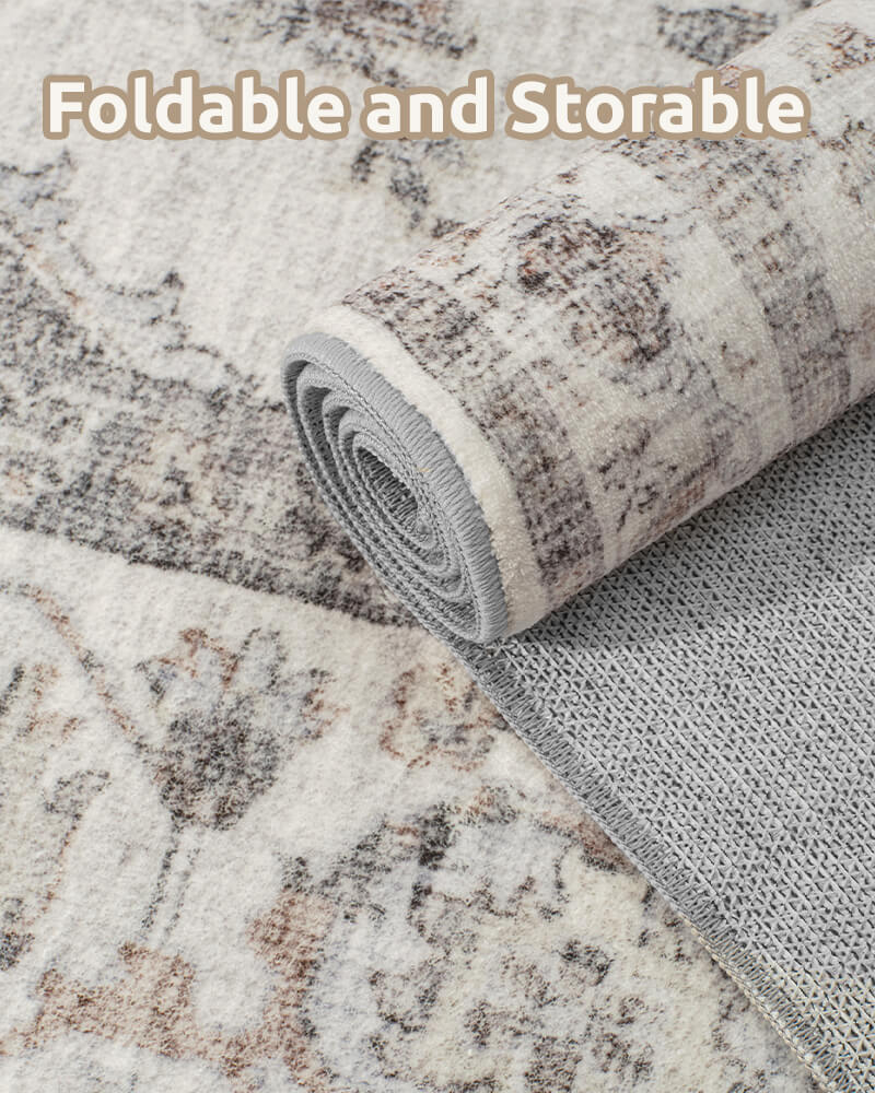 Boho-inspired rug designed for warm interior styling