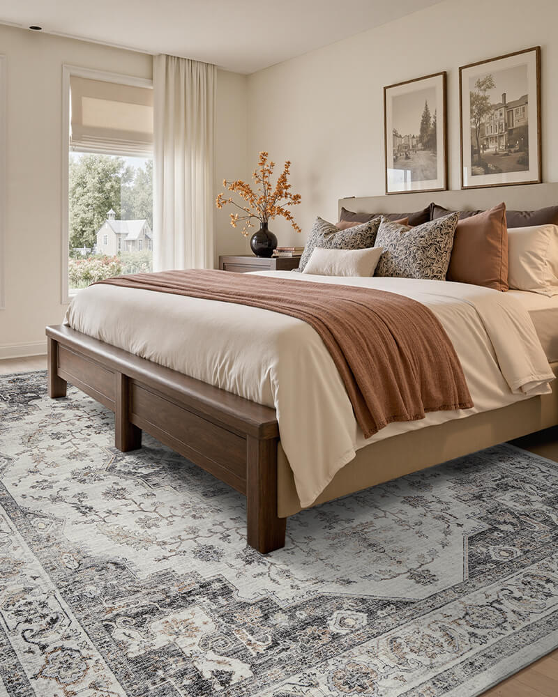 Easy-maintenance boho rug crafted for real homes