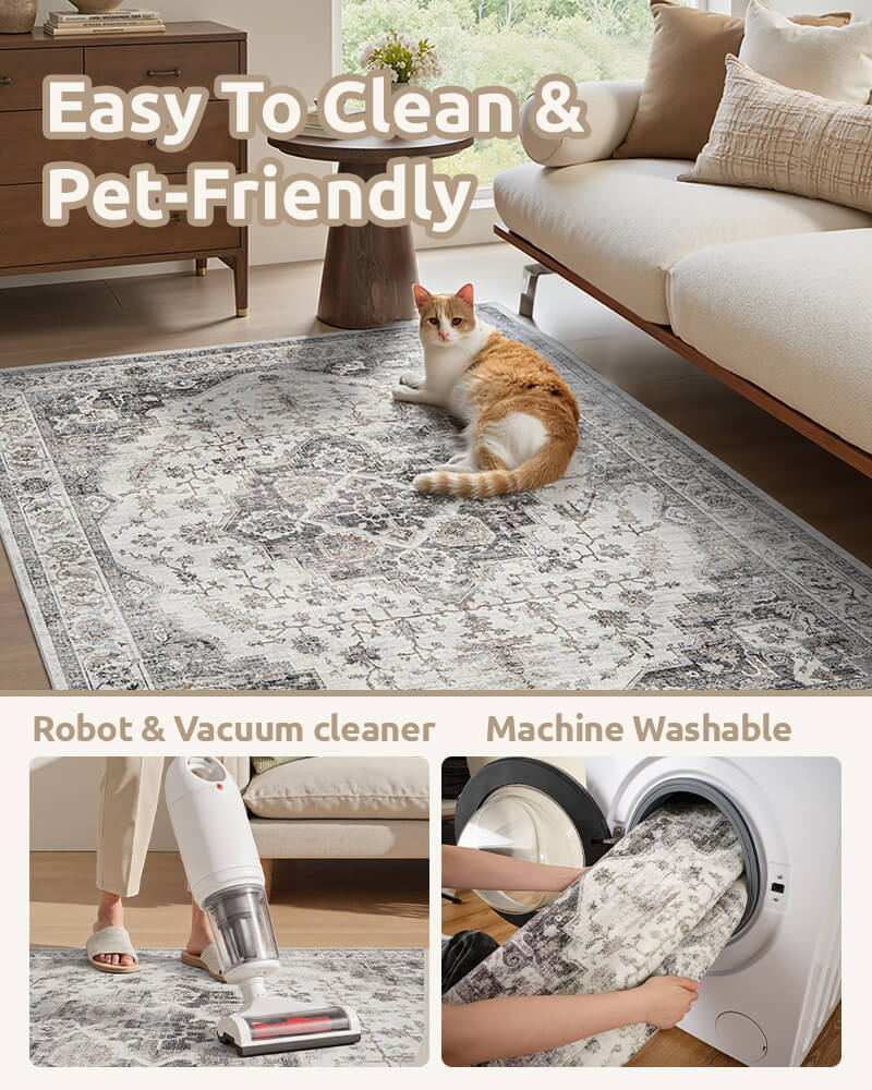 Relaxed boho rug crafted for lived-in spaces