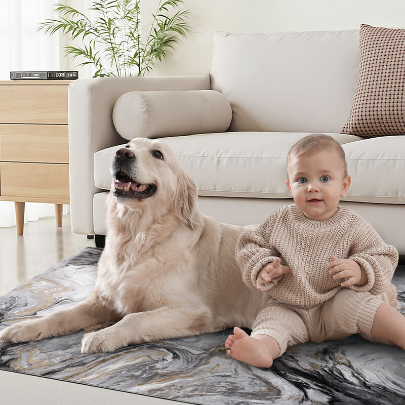 Easy-care modern area rug ideal for busy routines