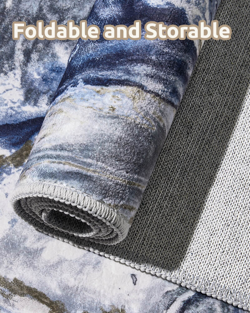 Washable modern rug made for high-traffic living spaces